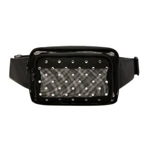 NWT Steve Madden Black Rhinestone‎ Belt Bag Bachelorette Formal Festival Glamour